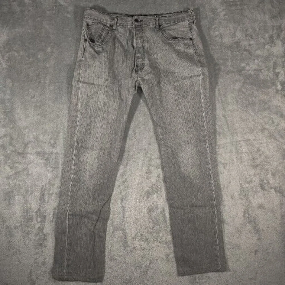 Levis 501 Jeans Mens 36x30 Gray Denim ‎ Button Fly Classic Straight American